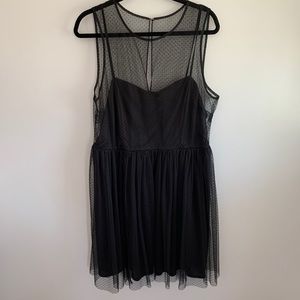 Lauren Conrad black dress with micro dots